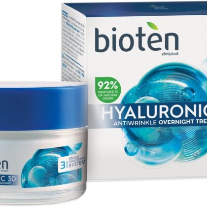 БИОТЕН ХАЈЛУРОНИК 3Д НОЌНА КРЕМА ПРОТИВ БРЧКИ 50МЛ